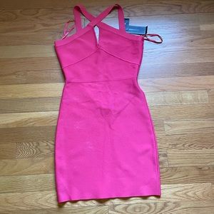 NWT BCBG pink bandage mini dress